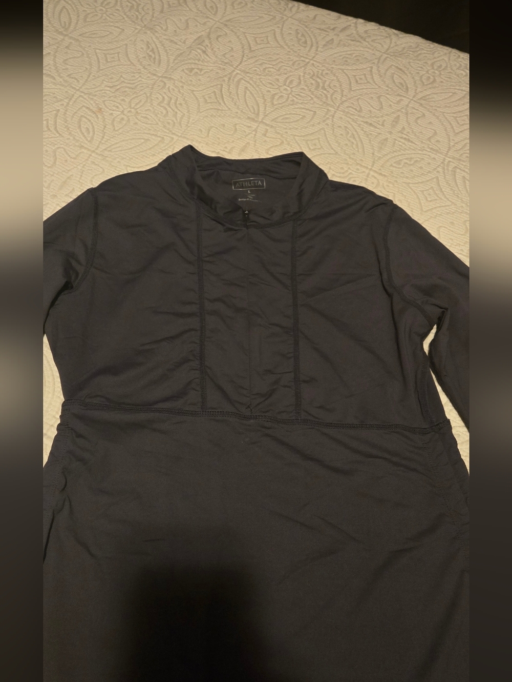 Athleta Grey Ruched Long-Sleeve Sheath Dress - Picture 3 of 13